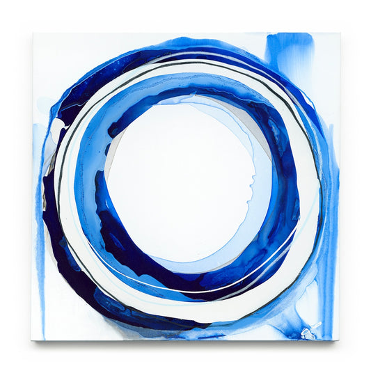Ethereal Cobalt Lara Scolari Circle Abstract Fluid Blue Continuum Life Force