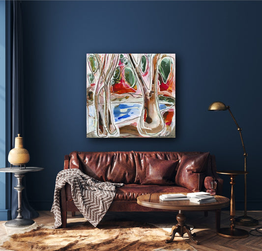 Magic faraway tree|landscape|pink|sunset|Australian art|abstract art|original art|Sydney|interior design|contemporary|design|colour|larascolari|lara scolari
