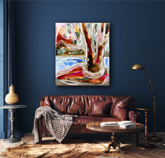 Magic faraway tree|landscape|pink|sunset|Australian art|abstract art|original art|Sydney|interior design|contemporary|design|colour|larascolari|lara scolari
