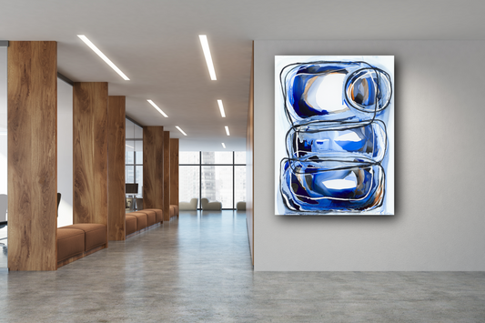 stacks of fun|Australian art|abstract art|original art|Sydney|interior design|blue|contemporary|design|colour|larascolari|lara scolari
