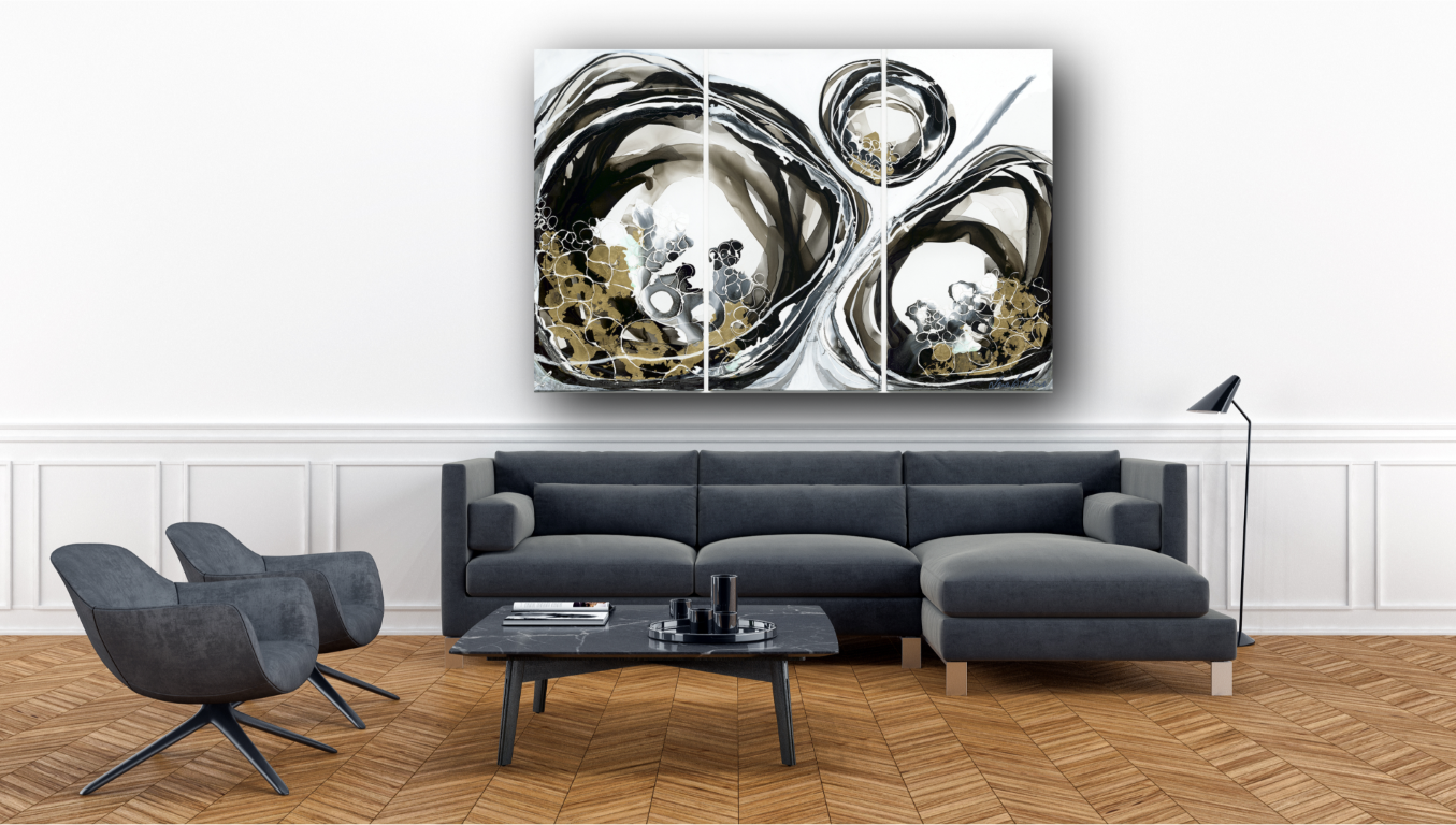 Charred Earth Lara Scolari abstract art Australia gold organic circle interior design contemporary artwork